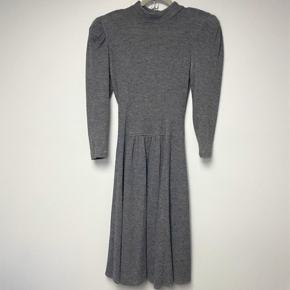 Vintage All That Jazz Greyβ Whimsy Goth High Neck 3/4 Sleeve Midi Dress Size 11